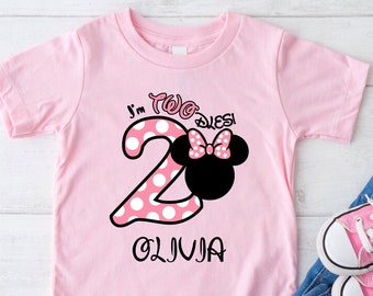 Custom Disney Birthday Shirt Minnie Mouse Mickey Mouse Im Twodles Birthday Girl Birthday Boy Shirt Personalized Birthday Shirt Toddler Shirt