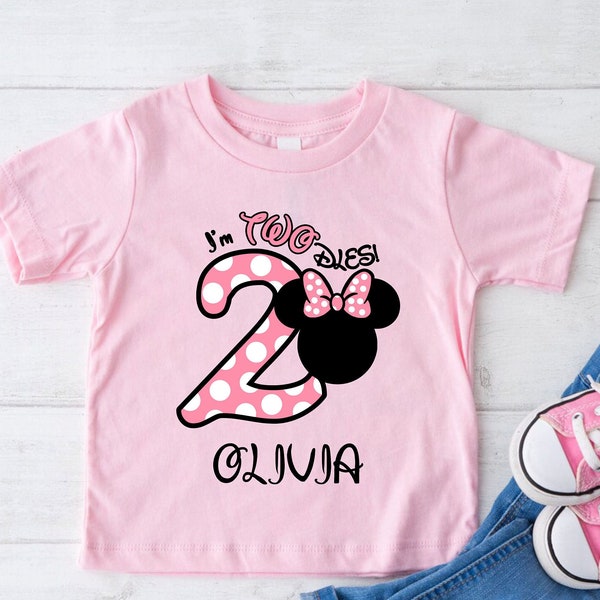 I'm Twodles T-Shirt, Mickey Birthday Shirt,2nd Birthday Shirts, Minnie Mouse Shirt, 2nd Birthday Shirt for Boy and Girl, Kids Birthday Gift