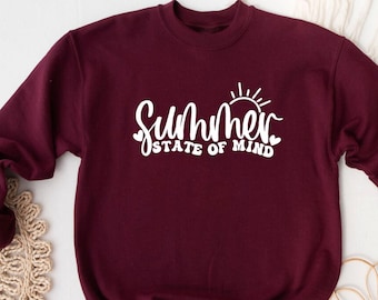 Summer State Of Mind Sweatshirt, Summer Sweatshirt, Beachy Sweatshirt, Summer Sweater, Hello Summer, Vacation Sweatshirt, Family Vacation