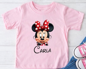 Personalized Minnie T-Shirt  Minnie Name Tee  Custom Disney Shirt  Customized Disneyland Tees  Kids Disney Shirt  Toddler Disneyworld Tshirt