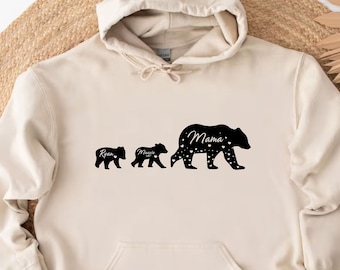 Custom Mama Bear And Children Hoodie  Custom Mom Gift  Mom Gift From Kids  Personalized Hoodie  Custom Hoodie  Mama Hoodie, Custom Mom