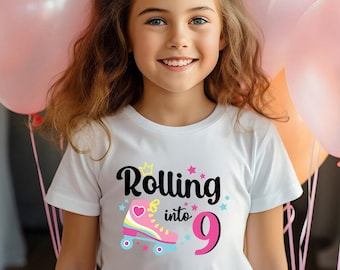 Roller Skate Birthday T-Shirt  Custom Birthday Personalized Shirts Roller Skate Party Roller Skates Roller Skating Party,Birthday Girl Shirt