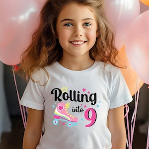 Roller Skate Birthday T-Shirt  Custom Birthday Personalized Shirts Roller Skate Party Roller Skates Roller Skating Party,Birthday Girl Shirt