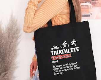 Triathlete Definition Canvas Bag, Triathlon, Sports Mom, Sports Dad, Cycling Gifts, Runner Gifts, Good Vibes,Sports Tote Bag,Canvas Tote Bag