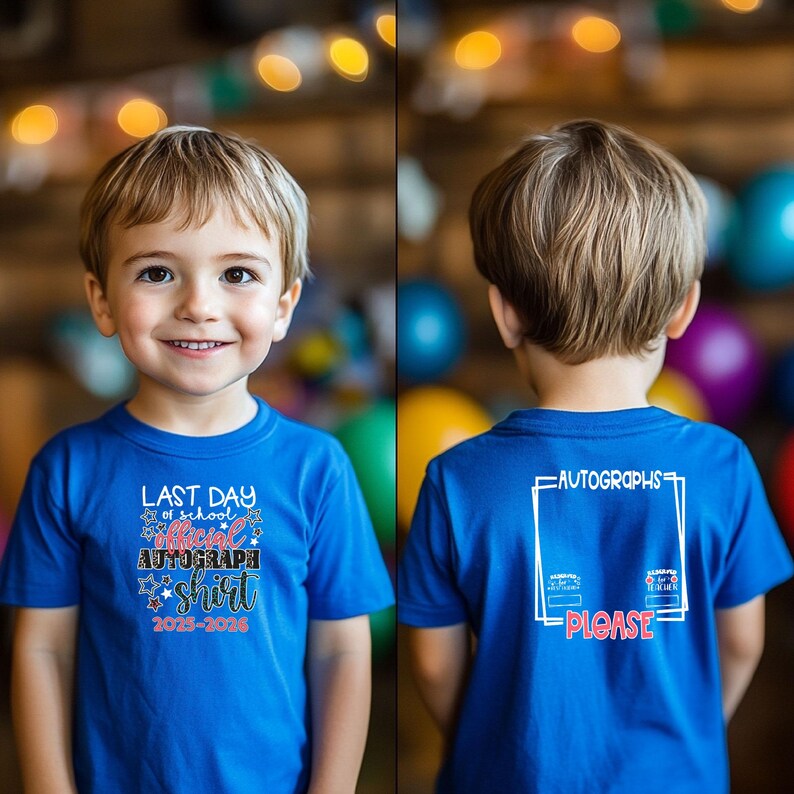 Last Day Of School Official End Of Year Autograph Shirt Funny End Of School Shirt Memory Shirt Signature Shirt School Autographs Shirt image 4