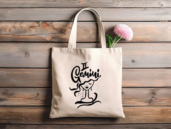 Zodiac Astrology Gemini Tote Bag  Gemini Zodiac Sign  Birthday Gift  Personalized Bag  Gemini Gift Ideas  Zodiac Bag, Astrology Tote Bag