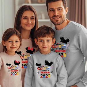 Disney Family Matching Custom Sweatshirt Disney Vacation Couple Sweatshirt Minnie Mickey Mouse Disney Gifts Disneyland Personalized Sweater