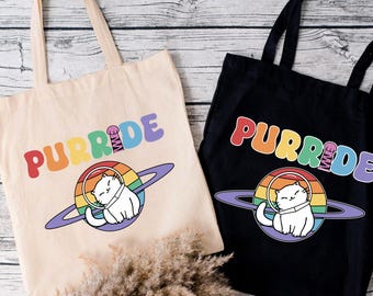 Bolsa de mano divertida Orgullo, regalos para amantes de los gatos, bolso de hombro Purride LGBTQ, orgullo gay, orgullo lésbico, orgullo trans, regalos para amantes de las mascotas, bolsa de mano con gatos, regalos al por mayor
