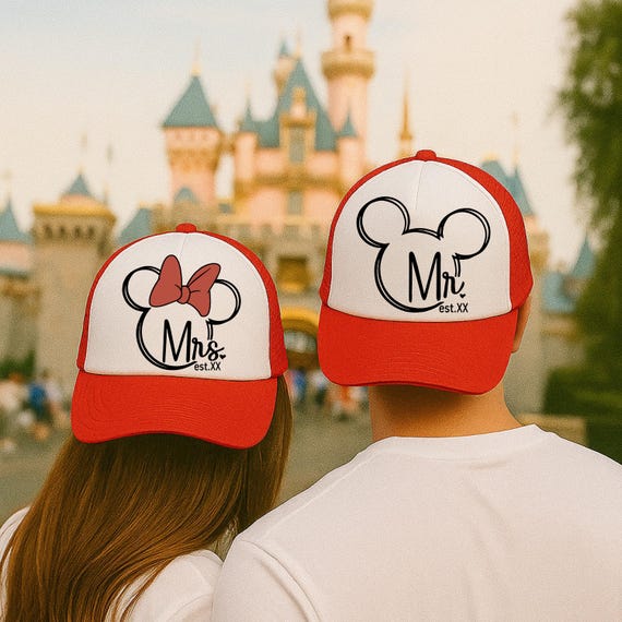 Disney Couple Matching Custom Hat Disney Wedding Anniversary  display picture 2