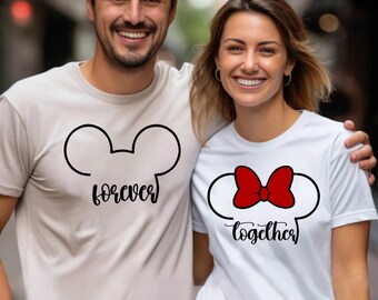 Couple Matching Disney Shirts Bride Groom Gifts Wedding Anniversary Shirts Minnie Mickey Ears Anniversary Gifts Just Married Couple Shirts