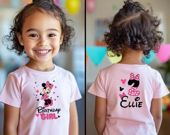 Disney Minnie Mouse Birthday Girl Shirt Minnie Mouse Custom Birthday Outfit Personalized Birthday Party Kids Shirt Minnie Mouse Custom Shirt