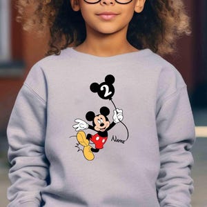 Minnie Mickey Mouse Disney Birthday Sweatshirt Custom Name Age Disney Characters Birthday Boy Birthday Girl Sweatshirt Disney Birthday Gifts