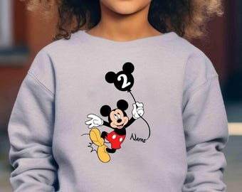 Minnie Mickey Mouse Disney Birthday Sweatshirt Custom Name Age Disney Characters Birthday Boy Birthday Girl Sweatshirt Disney Birthday Gifts