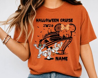 Personalized Disney Halloween Cruise Shirts Matching Couple Mickey Minnie Mouse Boo Crew Tee Cruise Squad Shirt Family Cruise Vacation Shirt