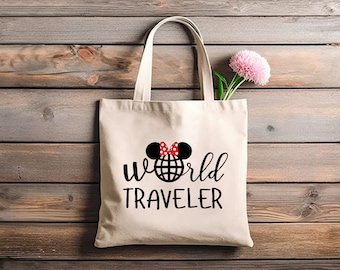 Disney Custom Tote Bag Traveler Gifts Disney Vacation Personalized Tote Bag Minnie Mouse Mickey Mouse Disneyland Disneyworld Bulk Tote Bags
