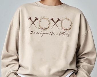 Sudadera XOXO Jesús Corona de Espinas Sudadera Viernes Santo Pascua Suéter Ortodoxo Jesucristo Cartas de Amor Originales Regalos Religiosos