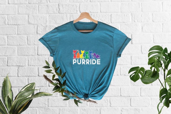 Purride Shirt Cat Pride T shirt Gay Cat Shirt Trans Pride Shirt Rainbow Cat Tee LGBTQ T shirt Pride Month Cat Lover Pride Outfit Etsy UK