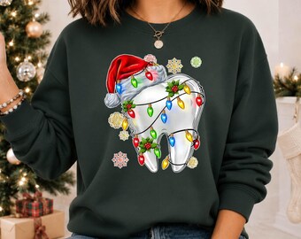 Christmas Dentist Gifts Dental Sweatshirt Funny Christmas Tooth Sweatshirt Dental Assistant Gifts  Dentist Sweater Holiday Gifts Dental Gift