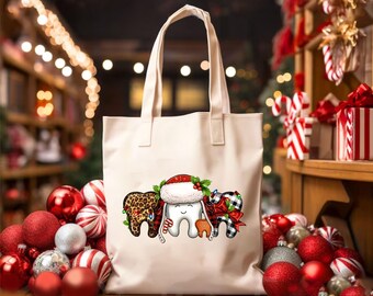 Christmas Dentist Tote Bag Dental Gift Xmas Gifts Dental Office Gifts Nurse Tote Bags Tooth Shoulder Bag Dentist Gifts Funny Christmas Gifts