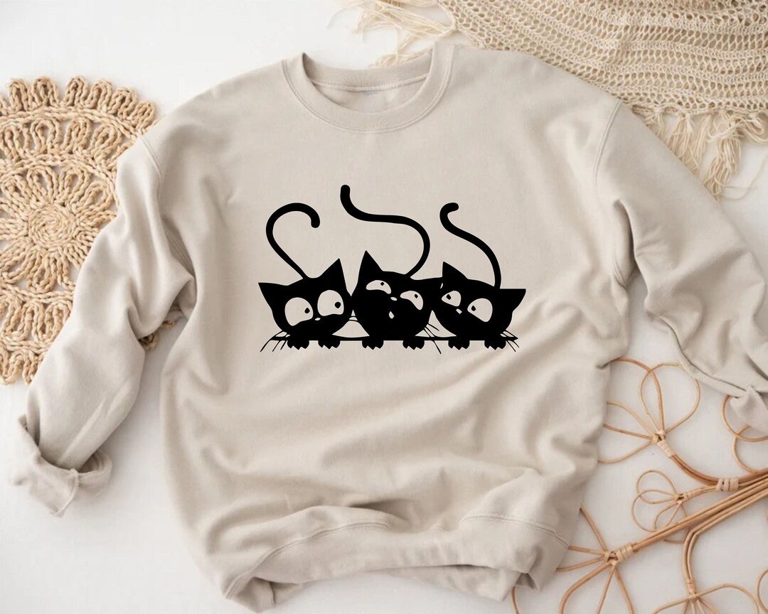 Cute Cats Sweatshirt, Cat Owner Sweater, Cat Owner Gift, Custom Cat