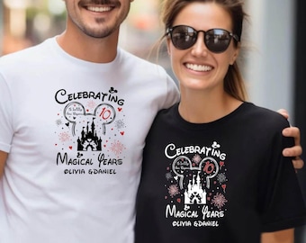 Disney Anniversary Couple Matching Shirts Wedding Anniversary Gifts Custom Year Couple Shirts Personalized Disney Shirt Custom Couple Gifts