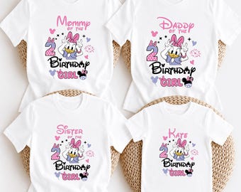 Personalized Disney Birthday Family Shirts Custom Daisy Duck Matching Family Shirts Birthday Girl Tee Mom Dad Sister Family Birthday Tshirts