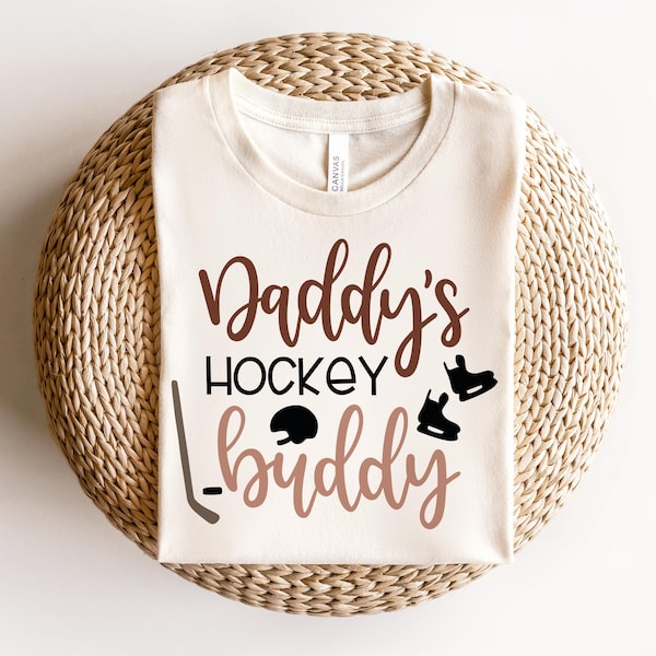 Daddy's Hockey Buddy Shirt, Funny Daddy's Hockey Baby Shirts, Cutie Daddy Hockey Girl Family Toddler Gift l Gifts for Baby