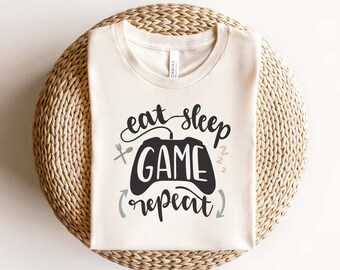 Eat Sleep Game Repeat Shirt, Kids or Adult Gamer Shirt, Gamer Shirt, Gift For Kids l Gift for Kids