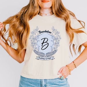 Beauxbatons Academy Cropped Boxy Shirt, HP Shirt, Potter Fan Shirt, Beauxbatons Shirt, HP Fan Gift, Potter Shirt