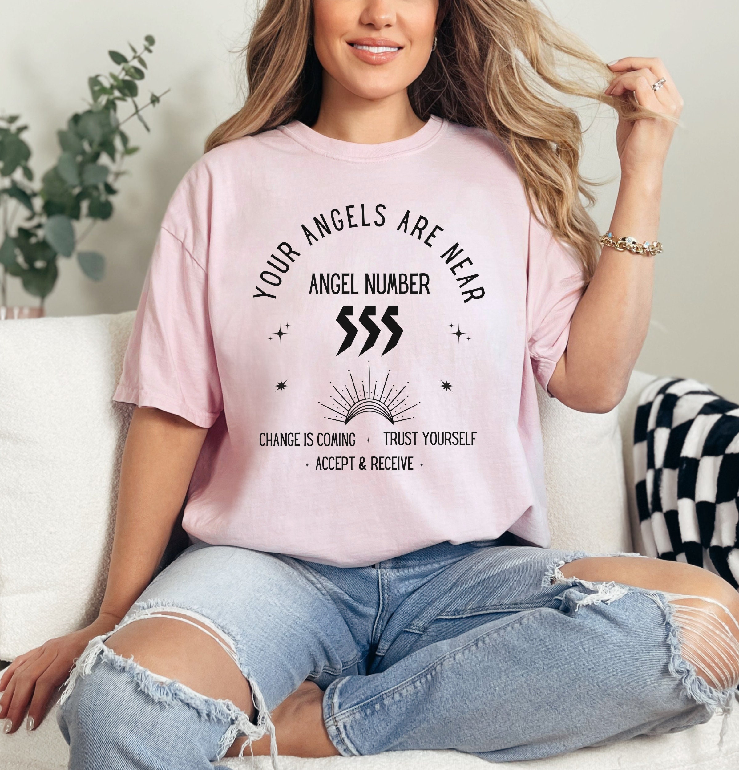 555 Angel Number Manifestation Shirt, Oversized Angel Number