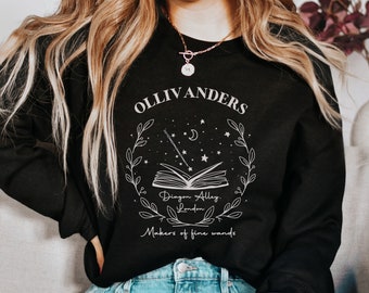Ollivanders Wand Shop Sweatshirt, Wizard Book Shirt, Magic Wands Shirt, Wizard Sweatshirt, Witchcraft School, Universal Trip Shirt