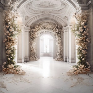 Elegant White Room Photography Backdrop, Photoshop Overlays, Studio Backdrops For Photographers, Wedding & Maternity Backdrops