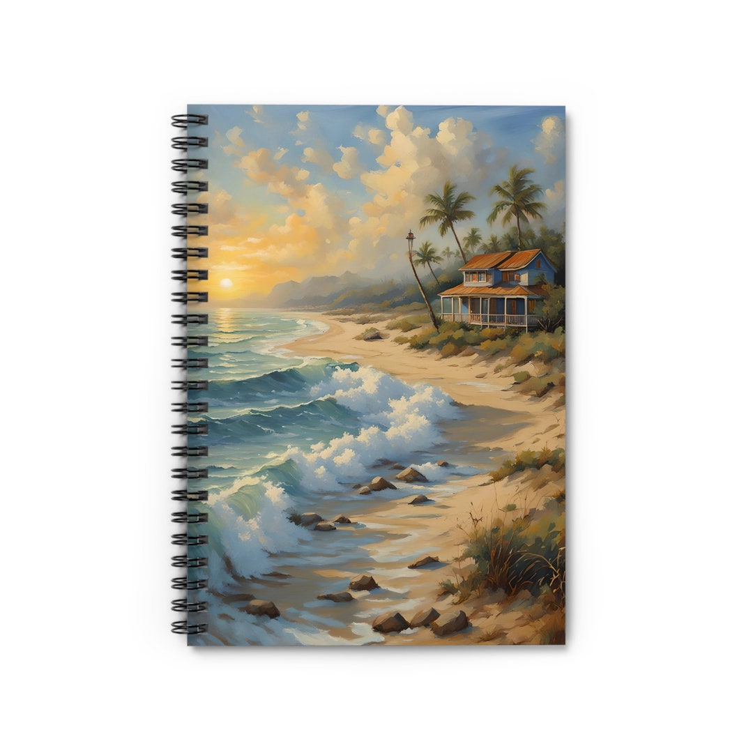 Notebook Am Strand Beach House Spiral Notebook: Ocean View Journal, Ruled Line - Etsy