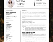 Editable Resume Template Canva: Modern Cover Letter, Professional CV (Digital Download)
