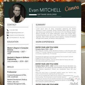 Professional Resume Template 2025 / Minimalist Resume / Modern Resume / Clean Modern Resume Template / Customizable CV Template / Simple CV