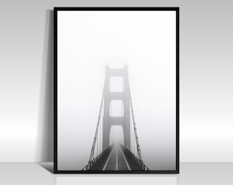 Minimalist Art | Empty Bridge Sketch | Architecture | Cityscape | Digital Art | Wall Art | Golden Gate Bridge | Digital PRINTABLE Art | 077