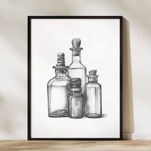Art minimaliste | Croquis d&#39;apothicaire | Art inspiré vintage | Tirages noir et blanc | Ferme moderne | Art numérique | IMPRIMABLE Numérique |069