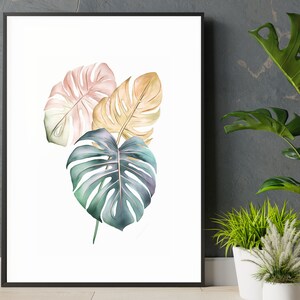 Minimalist Art | Nature Watercolor | Monstera Watercolor | Nature Art | Watercolor Print | Home Decor| Farmhouse | PRINTABLE Digital | 025