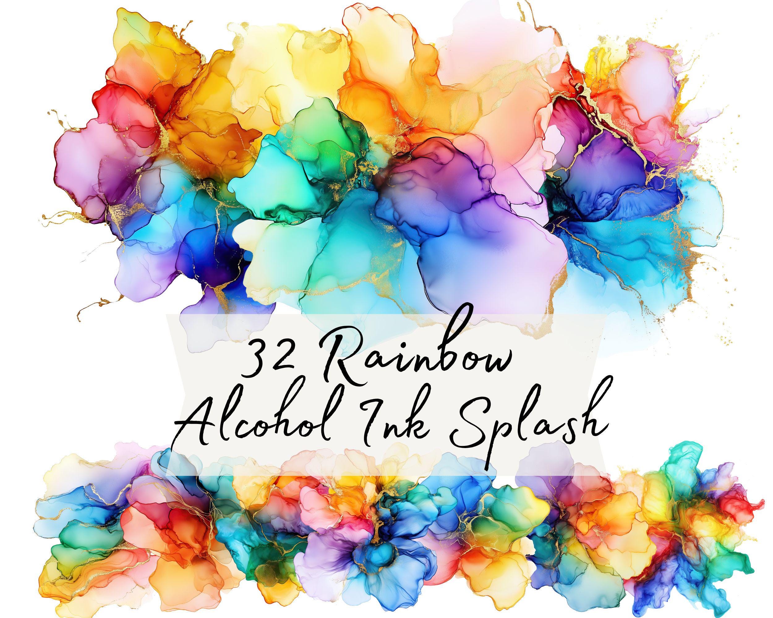 Alcohol Ink Splashes Rainbow Alcohol Ink Splash Clipart PNG, Colorful Ink Drops, Abstract ...