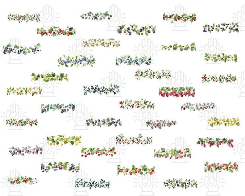 Raspberry Border Rectangle Watercolor Berry Borders Clipart PNG, Strawberry Blueberry Raspberry ...