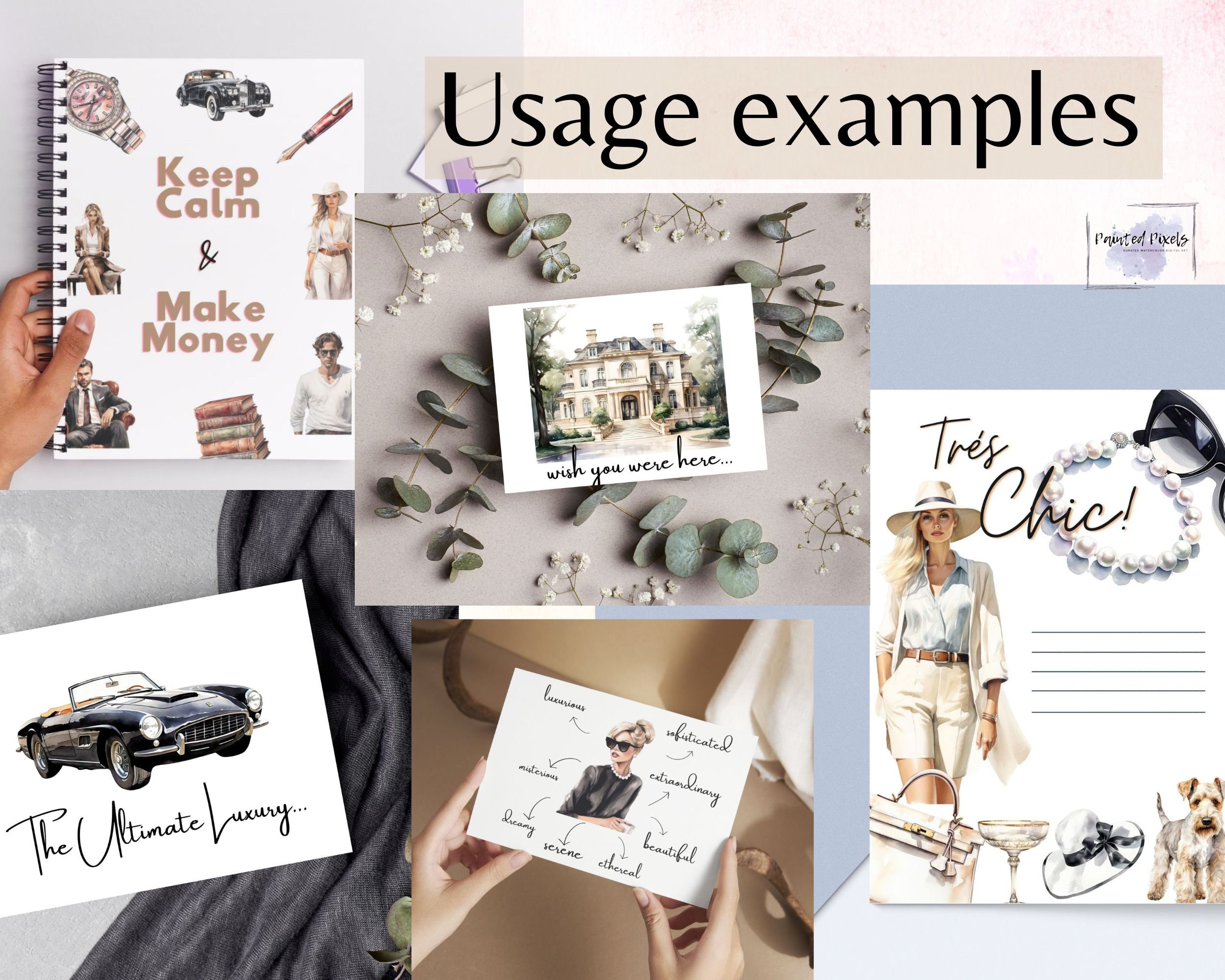 Old Money Aesthetics and Quiet Luxury Watercolor Clipart Bundle, High ...