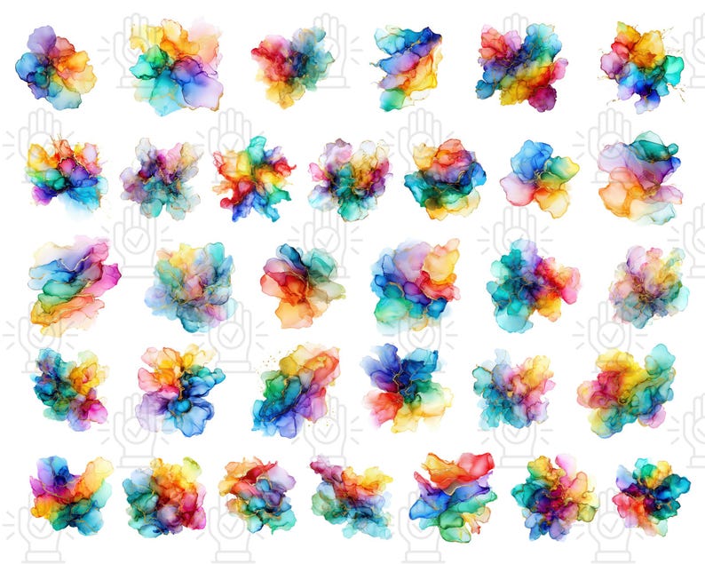 Alcohol Ink Splashes Rainbow Alcohol Ink Splash Clipart PNG, Colorful Ink Drops, Abstract ...