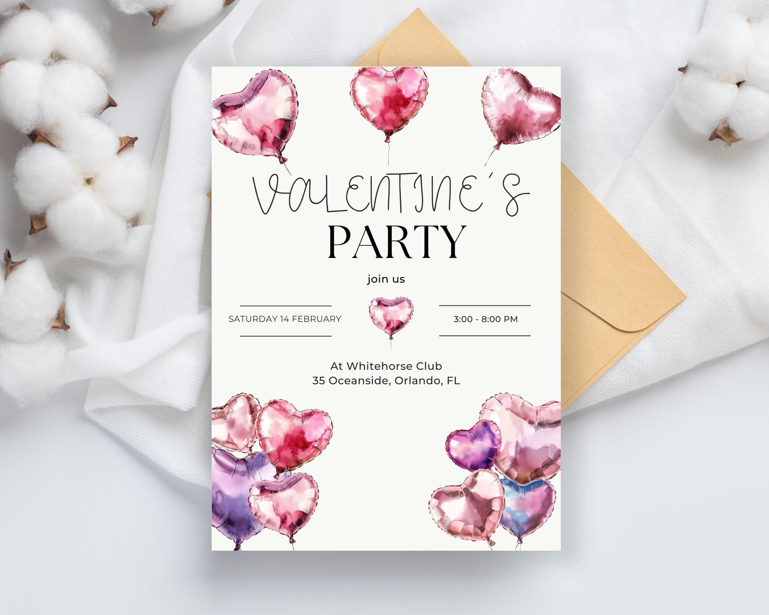 Heart Foil Balloons Watercolor Clipart, Valentine Helium Balloon PNG ...