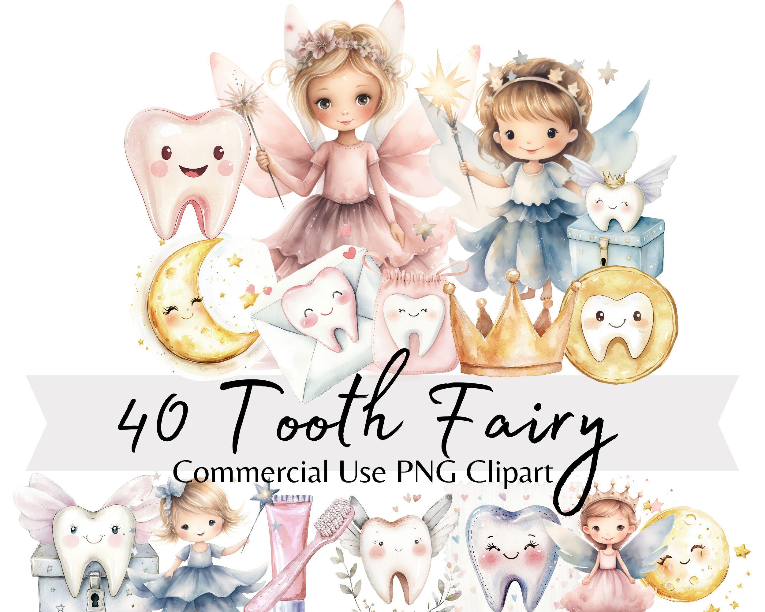 Zahnfee Aquarell Clipart Bundle, Zahnfee PNG Charaktere, niedlicher  Milchzahn, Kissen, Briefe und Beutel, Zertifikat, Quittung, Dekor - Etsy  Schweiz, image size:2500x2000