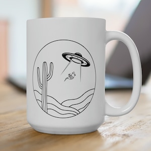 UFO Mug, Armadillo Coffee cup, Roswell, 15 oz Desert mug