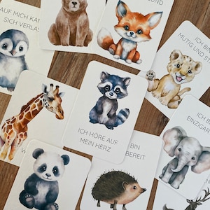 Tarjetas de afirmación para niños, tarjetas de ánimo, fortalecimiento de la autoconfianza, atención plena, creencias positivas, consejos para animales.