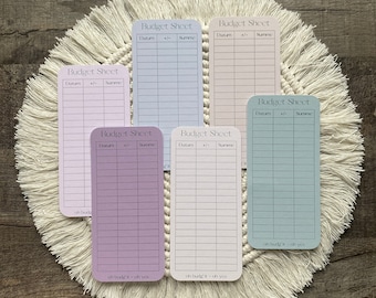 Budget Sheet A6, rounded, in six colors / budget, save / envelope method / suitable for A6 foil envelopes