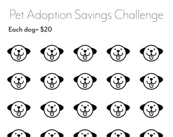 Afdrukbare besparingsuitdaging voor adoptie van huisdieren