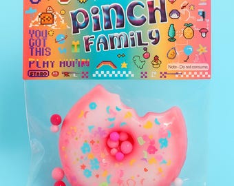 Pink doughnut squishy toy stress relief