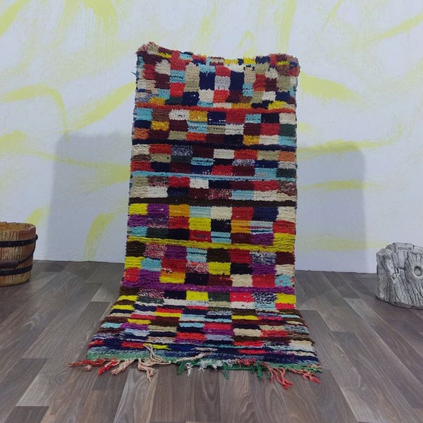 Beautiful Runner Rug-Geometric Runner Rug-Luxurious Beni Ourain Runner Rug-Moroccan Beni Ourain Runner Rug-Colorful Narrow Rug Runner 2x6 ft